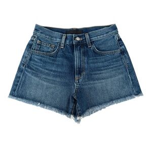 Joe’s Jeans Denim Raw Hem Dark Wash 5 Pocket Zippered Shorts Size 24